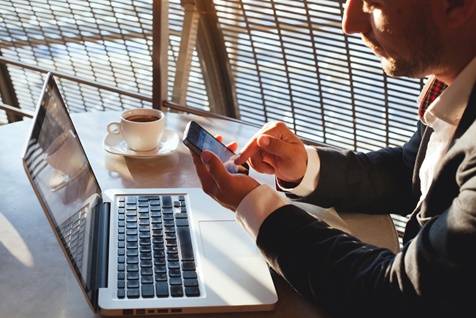 businessman using smartphone