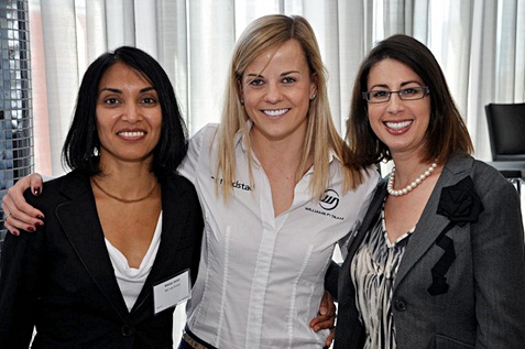 Three female happy employees