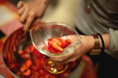 Person eating healthy fresh fruits