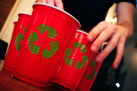 Recycle plastic cups