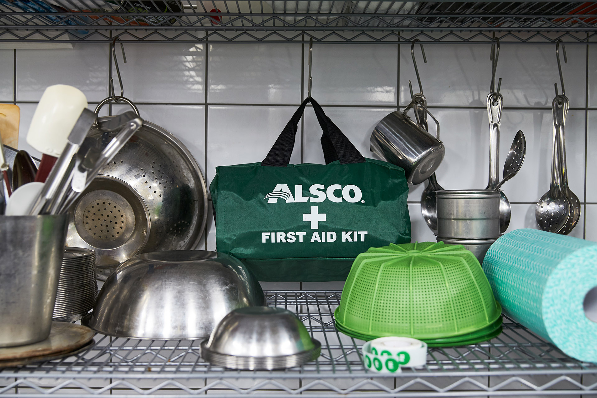 Alsco first aid kit in the kitchen