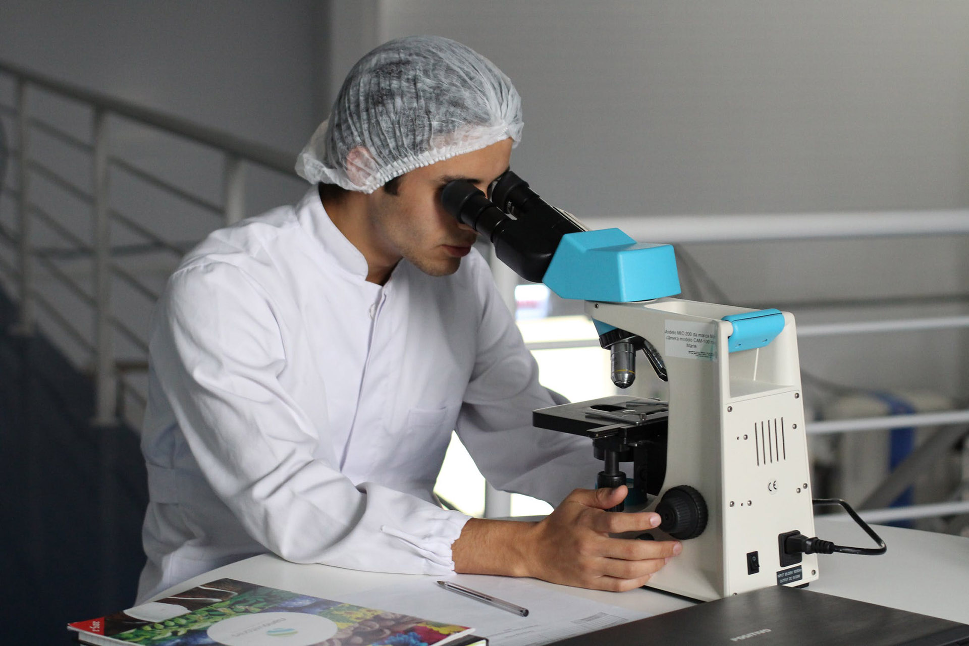 male medical worker wearing a white clean uniform